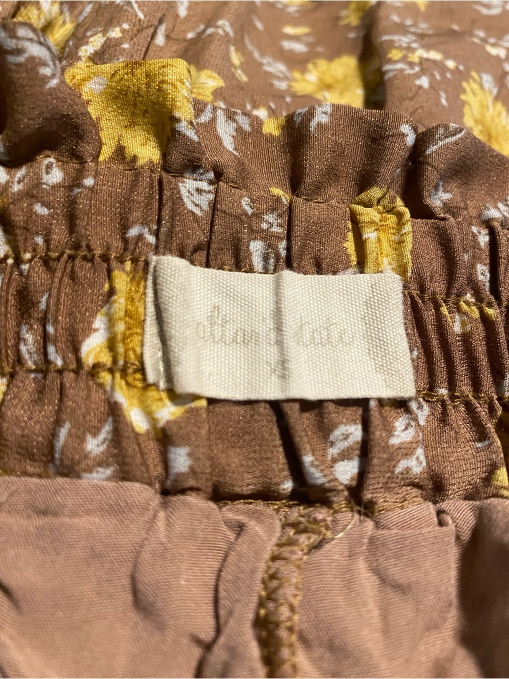 Altar'd State Brown Tiered Skirt with Yellow Floral Print - Picture 4 of 4